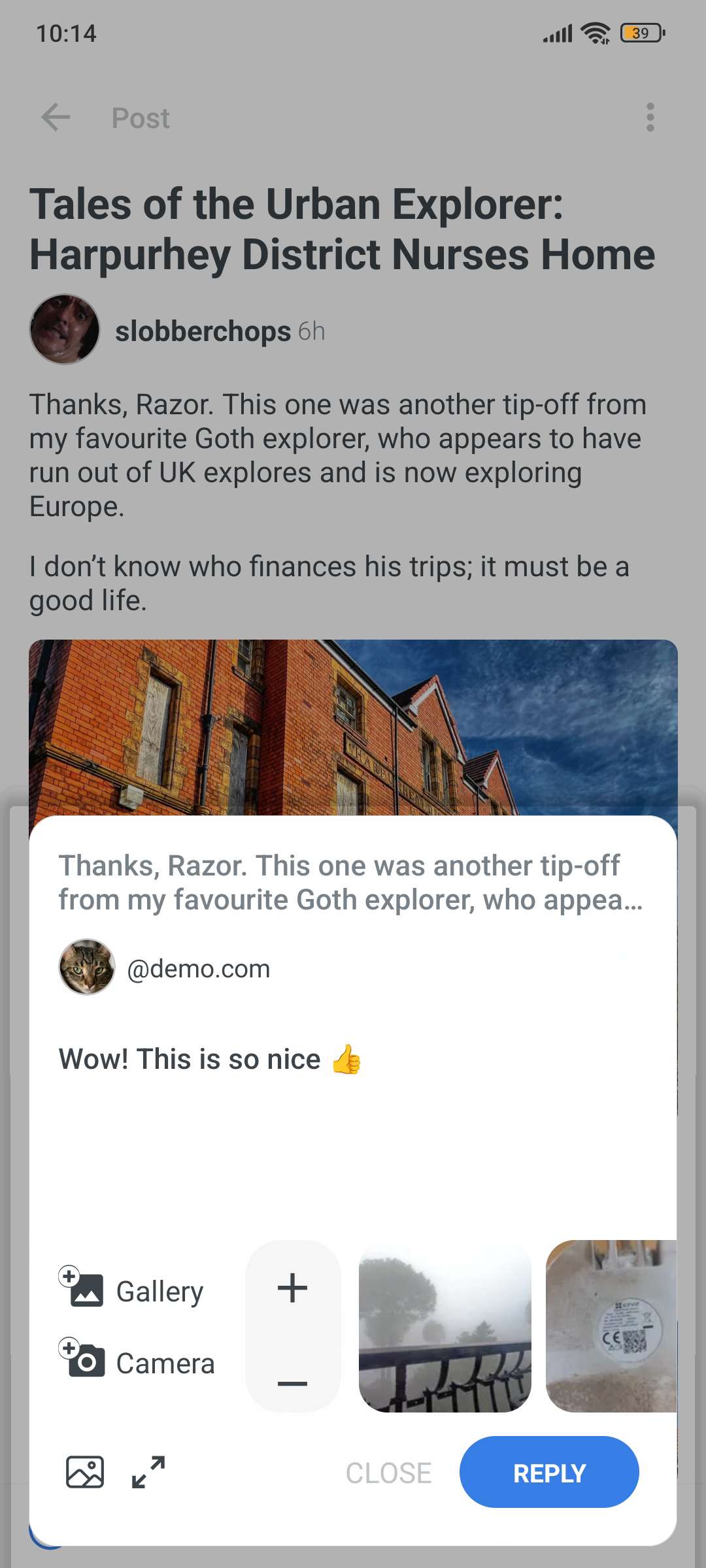Replies Light theme