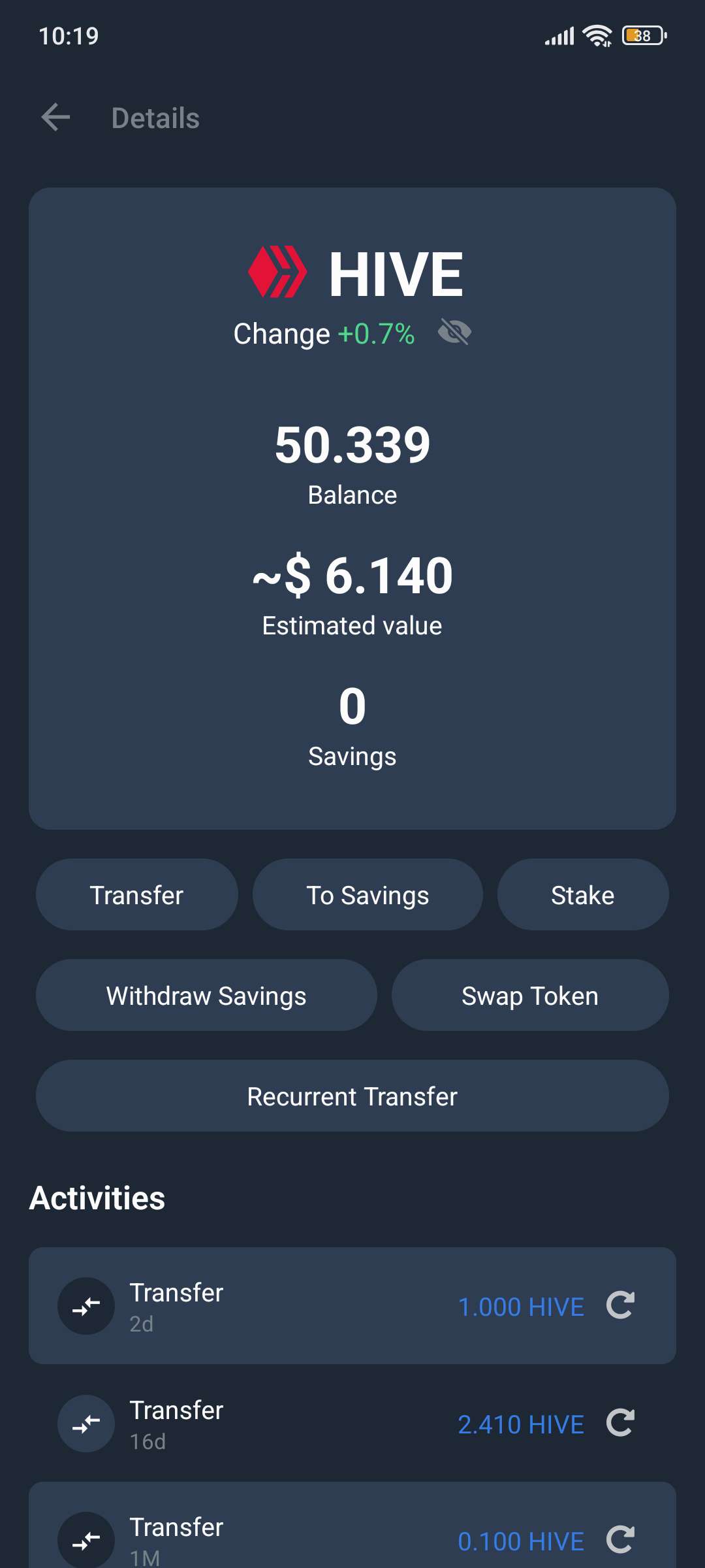 Wallet Dark theme